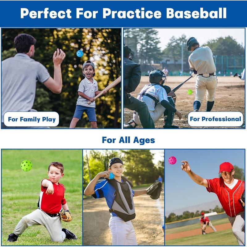 14 48 Pack Baseball Practice Baseballs Plastic Hollow Soft Balls for Hitting, Baseball  Indoor Outdoor Use