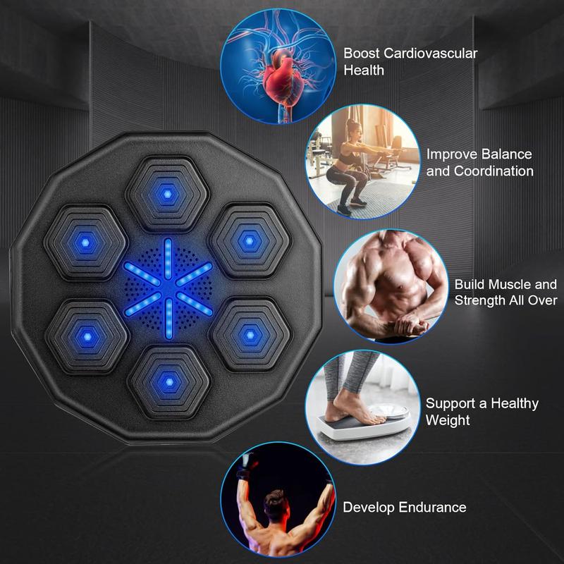 Smart Bluetooth Music Boxing Machine with 14oz Gloves, Wall Mounted Electronic Punching Pad for Adults & Kids, Beat Sync Technology, Home Workout