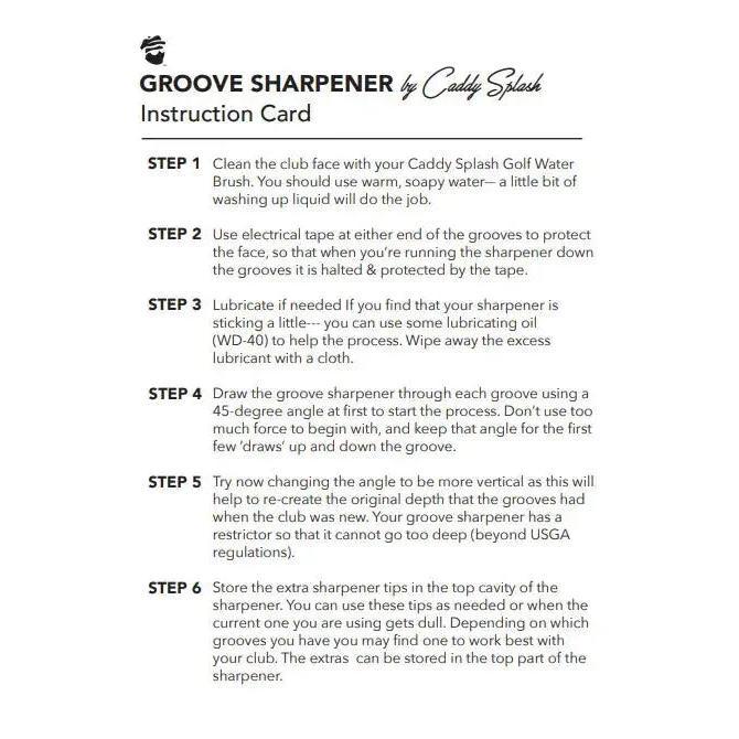 Caddy Splash Groove Sharpener for Golf Clubs - Improve Ball Flight, Spin & Accuracy