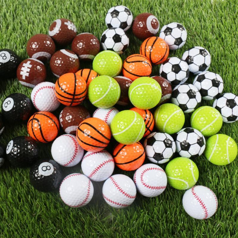 Fun Golf Ball, 6 Counts set Colorful Golf Ball, Special Design Golf Ball Gift for Men & Women, New Golf Ball for Outdoor Sports