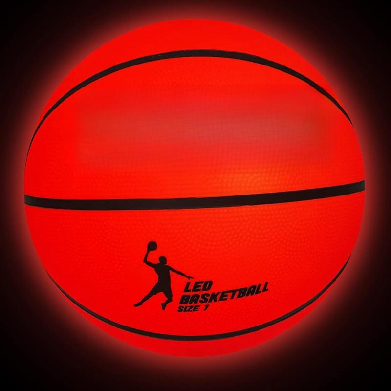 LED Light Up Basketball, Size 7-Inch Basketball, Indoor or Outdoor Basketball with 2 LED Lights and Pre-Installed Batteries, Waterproof, Super Bright to Play at Night, Good Gift for Kids