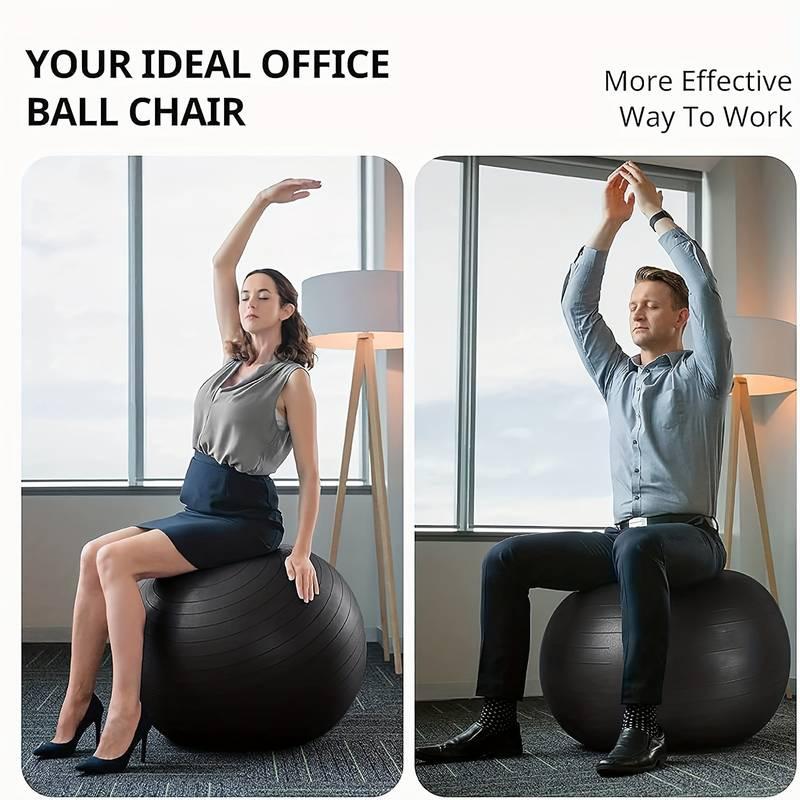 Exercise Ball Yoga Ball, Thick Anti-Slip Pilates Ball for Pregnancy Birthing, Workout and Core Training, Anti-Burst Fitness Ball with Air Pump, Suitable for Home Gym Office.