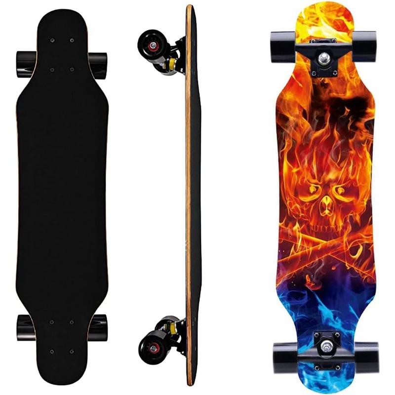 31 Inch Small Longboard Carving Cruising Skateboard for Kids Teens Adults