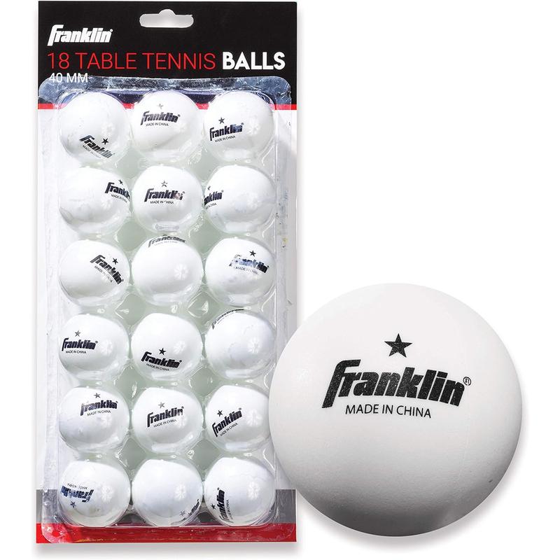 Franklin Sports Ping Pong Balls - Official Size + Weight White 40Mm Table Tennis Balls - One Star Professional Ping Pong Balls - Durable High Performance Ping Pong Balls - White - 18 Pack Franklin Sports