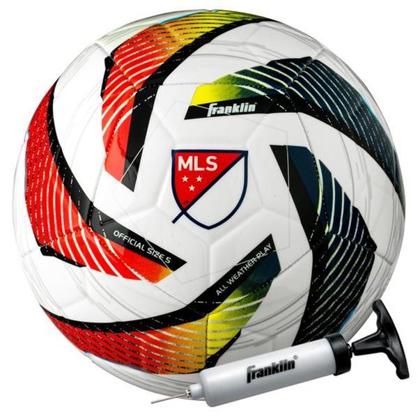 Franklin Sports MLS Tornado Soccer Ball - Official Size 5 - Soft Cover - Air Pump Included