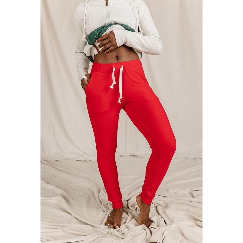 Ampersand Avenue Jogger Performance Fleece - Candy Apple