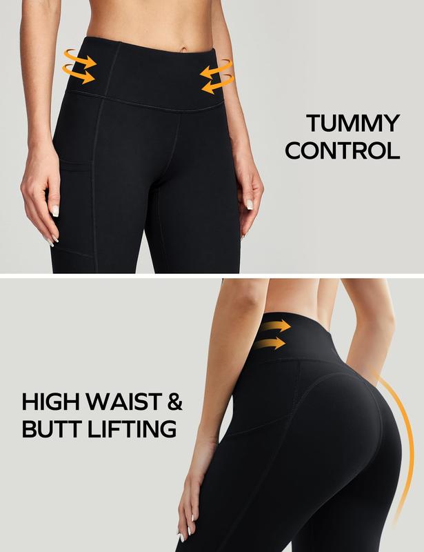 4-Pack Women's High-Waisted Yoga Leggings with Pockets, Multi-Color Tummy Control Workout Pants for Fall & Winter