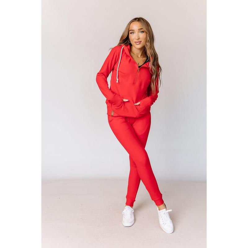 Ampersand Avenue Jogger Performance Fleece - Candy Apple