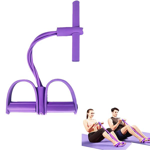 4 Tube Pedal Ankle Puller - Extension Exercise Band with Handles for Arm Lifting Exercise Equipment