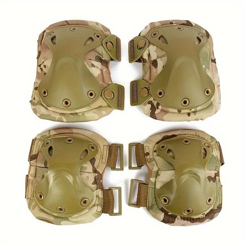 4-Piece Set of Sturdy Snap-on Knee Pads and Elbow Pads-Safe and Flexible, Suitable for Outdoor Sports and Hunting