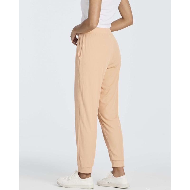 Real Essentials 3 Pack: Women's Ribbed Lounge Jogger Cuffed Yoga SweatpantsPockets (Available in Plus)