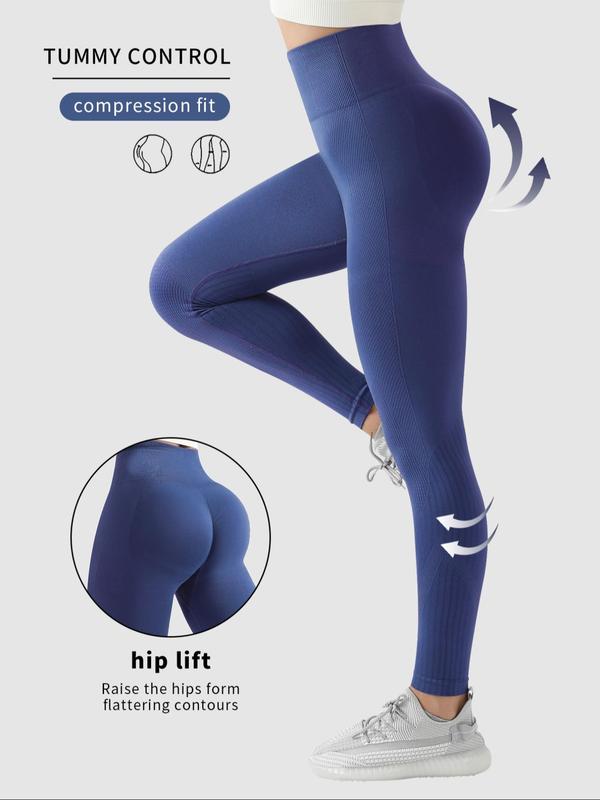 Women's High Waist Sports Leggings, Tummy Control Butt Lift Seamless Yoga Leggings, High Stretch Skinny Pants, Ladies Sportswear Clothing for Indoor Outdoor Wear