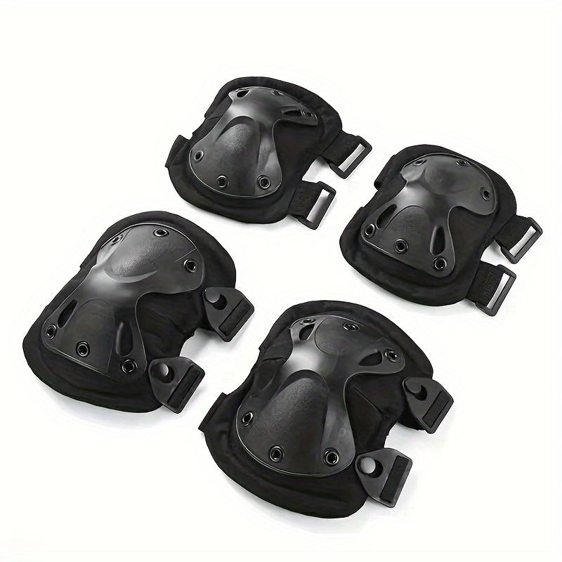 4-Piece Set of Sturdy Snap-on Knee Pads and Elbow Pads-Safe and Flexible, Suitable for Outdoor Sports and Hunting