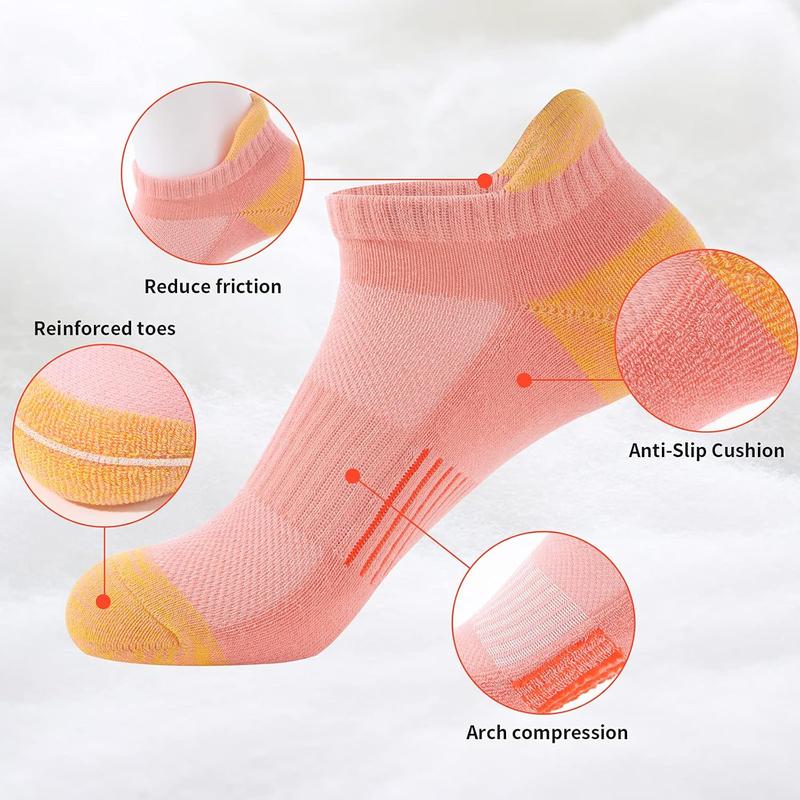 Running Ankle Socks for Women Athletic Cotton Cushioned 5-6 Pairs Workout No Show Socks Women