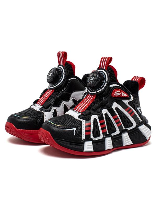 Boy's Basketball Shoes, Outdoor Lightweight Button Shoes, Warm Sports Running Shoes for All Seasons