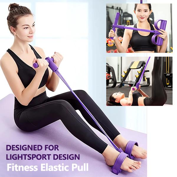 4 Tube Pedal Ankle Puller - Extension Exercise Band with Handles for Arm Lifting Exercise Equipment