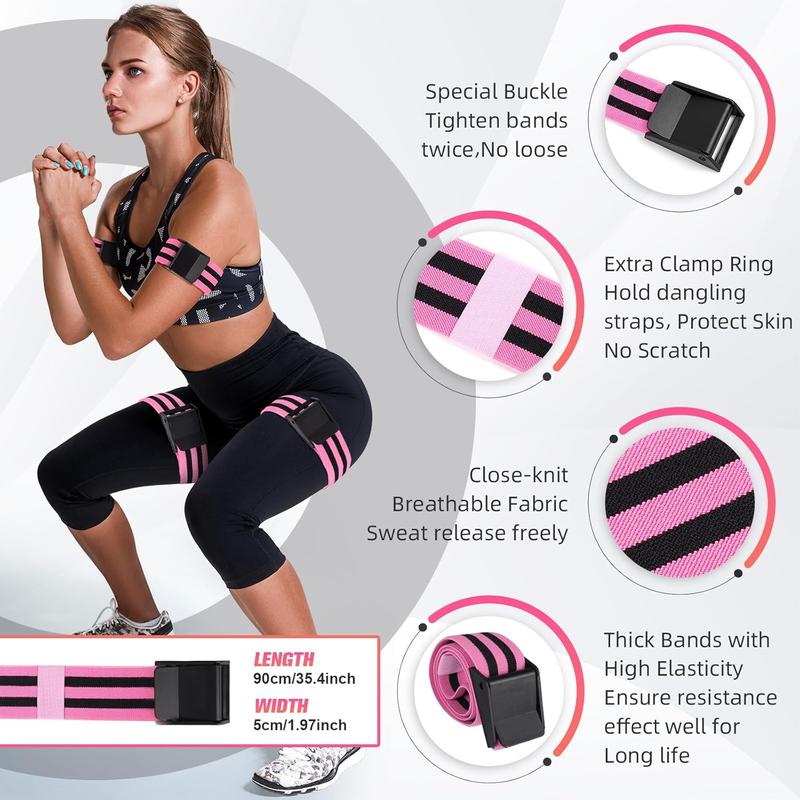 Booty Bands,  Flow Restriction Bands for Women Men, Adjustable BFR  Bands for Glutes &  Building, Occlusion Resistance Bands