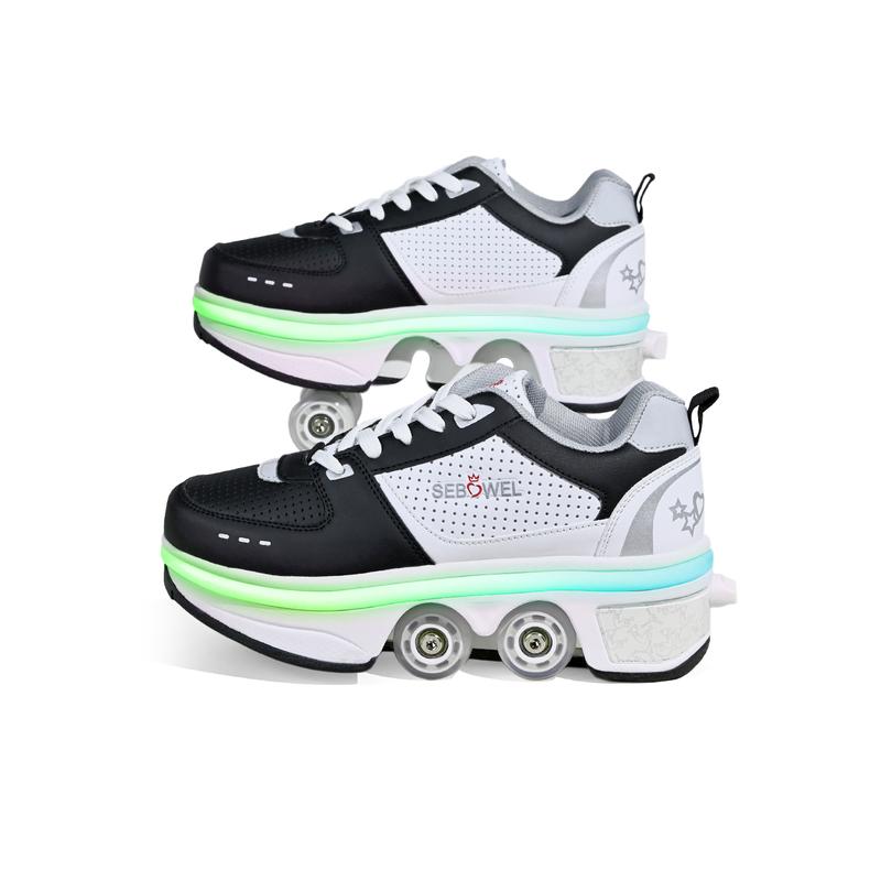 SEBOWEL Roller Skates,Multi-function Roller Skates,Adult 2-in-1 Transformer Roller Skates,Men's and Women's Roller Skates,Valentine's Day Gift,Christmas Gift shoes withwheels