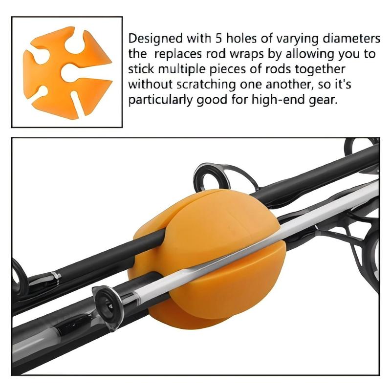 Silicone Fishing Rod Holder Ball, 6 Counts set Lightweight Fishing Tackle Ties for Christmas Gift, Fishing Accessories for Outdoor Fishing