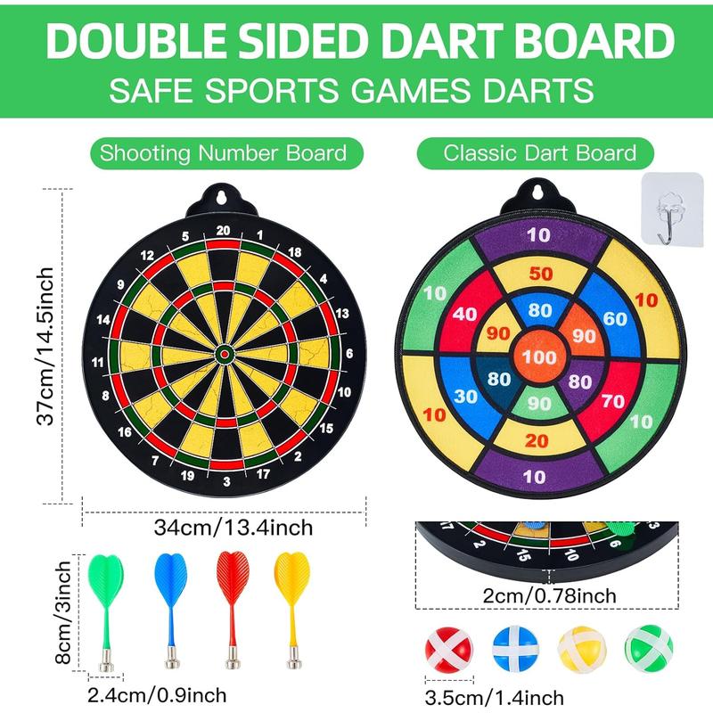 Magnetic Dart Board for Kids-12Magnetic Dart Sticky Balls or 2 Toy Gun+40 Foam Dart.Indoor Outdoor Kids Games and Party Games,Christmas Birthday Gifts Toys for 3-12 Year Old Boys moopok