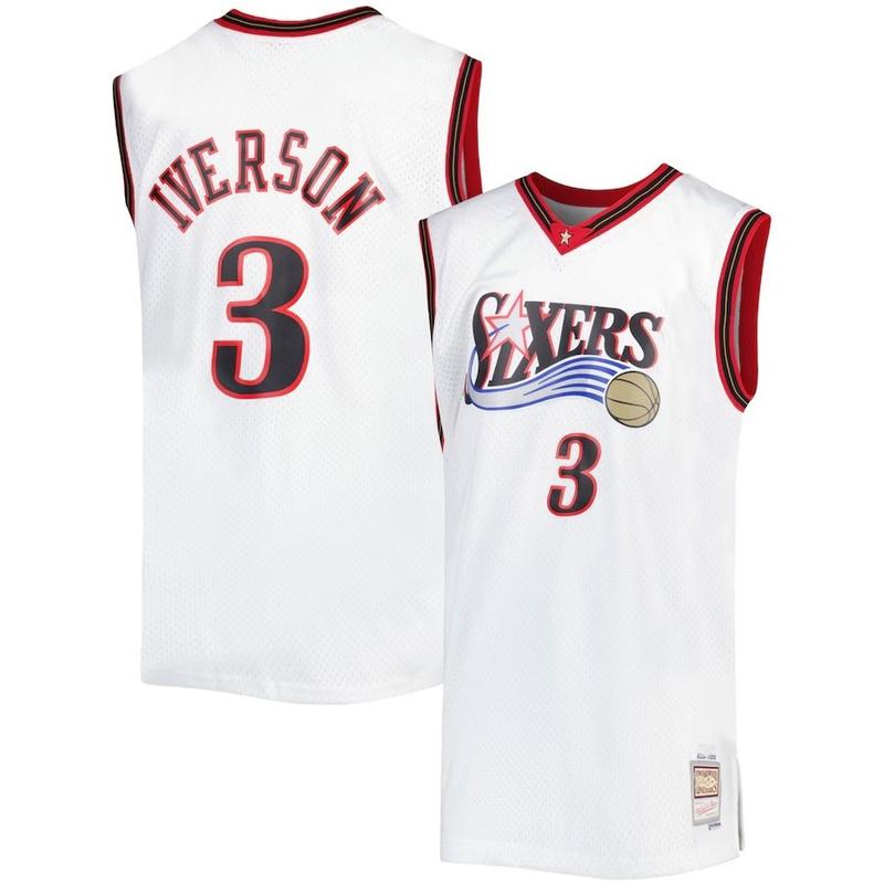 Allen Iverson Men's Sleeveless stitched Basketball Jersey White 1997-98