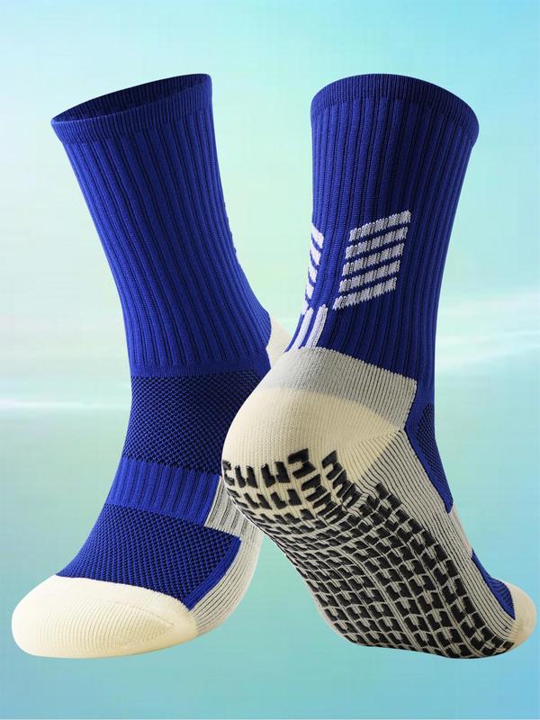 Men's 1 Pair Colorblock Grip Socks, Athletic Socks, Anti Slip Non-slip Gripper Pads for Football Basketball Sports with Grippe, Grip Pads for Grip Sock Soccer Accessories