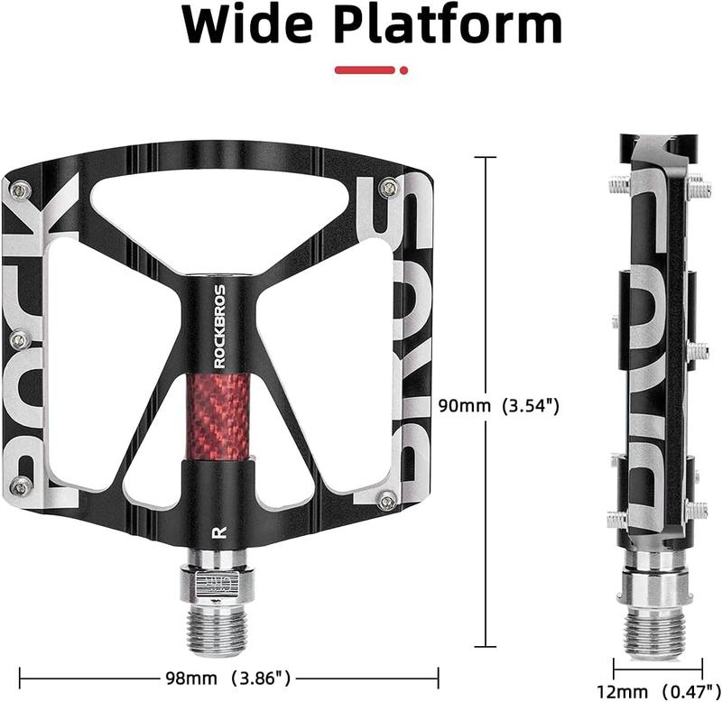 ROCKBROS Mountain Bike Pedals MTB BMX Pedals CNC Non-Slip Lightweight Aluminum Alloy Bicycle Pedals 9 16