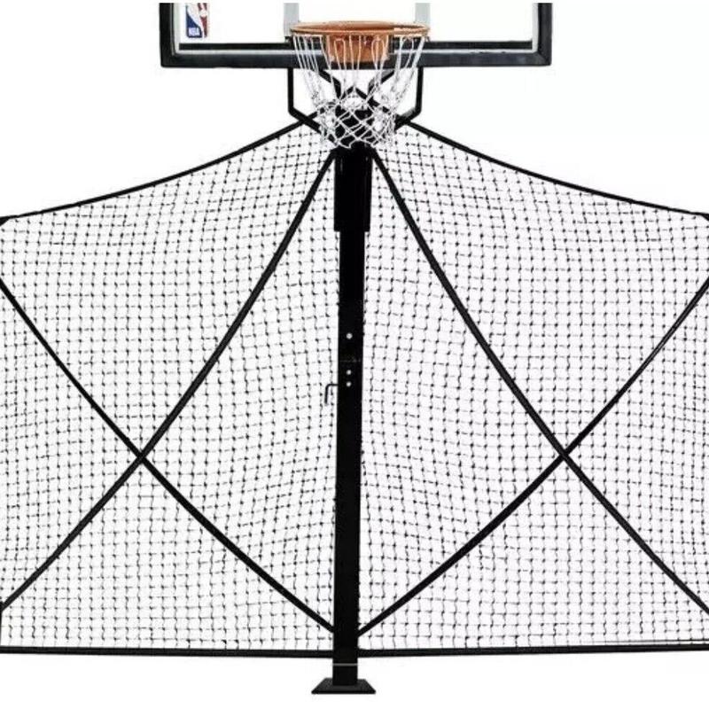 Folding Basketball Backstop Net All-Weather, Black Easy-to-Fold Steel Defender Net 10ft. x 8ft