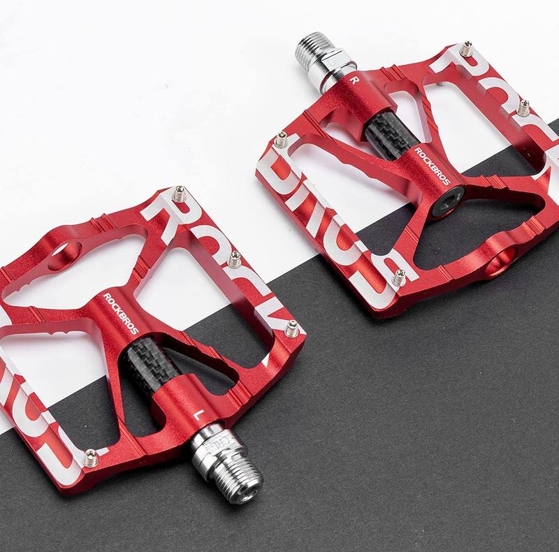 ROCKBROS Mountain Bike Pedals MTB BMX Pedals CNC Non-Slip Lightweight Aluminum Alloy Bicycle Pedals 9 16