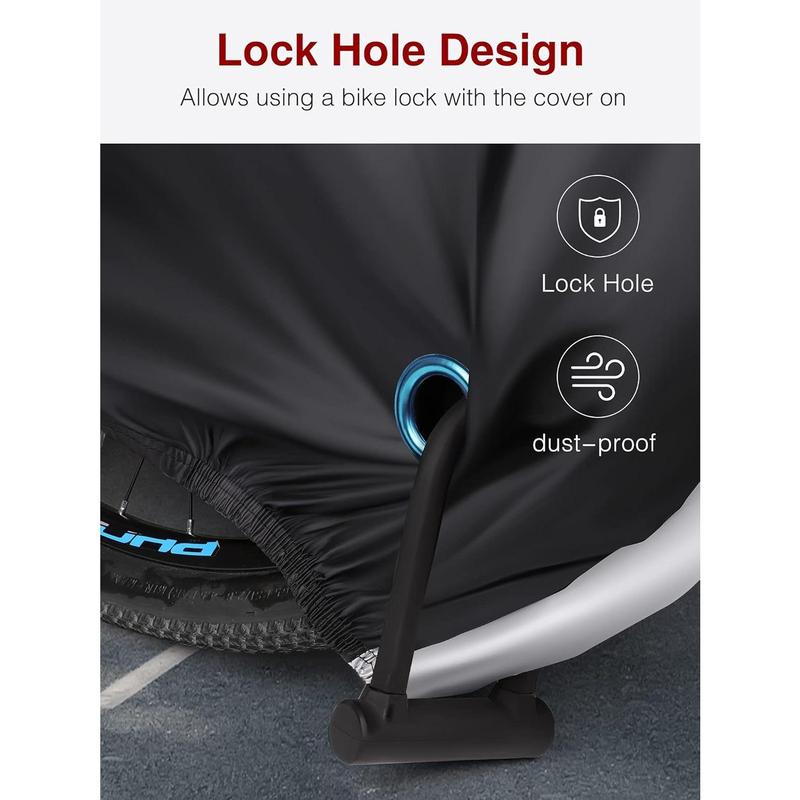 The  Bike Cover Outdoor Waterproof Bicycle Covers Rain Sun UV Dust Wind Proof with Lock Hole for Mountain Road Electric Bike