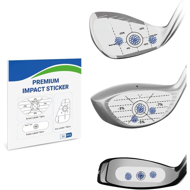 Golf Impact Tape Labels, Self-Teaching Sweet Spot and Consistency Analysis, Improve Golf Swing Accuracy and Distance, Golf Club Impact Stickers 3-in-1 Set