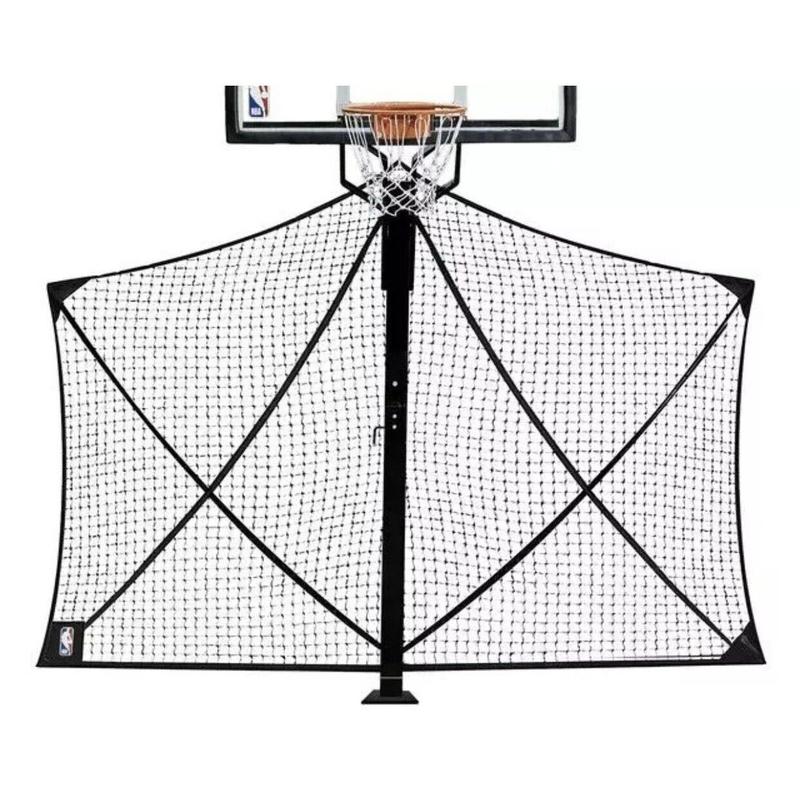 Folding Basketball Backstop Net All-Weather, Black Easy-to-Fold Steel Defender Net 10ft. x 8ft