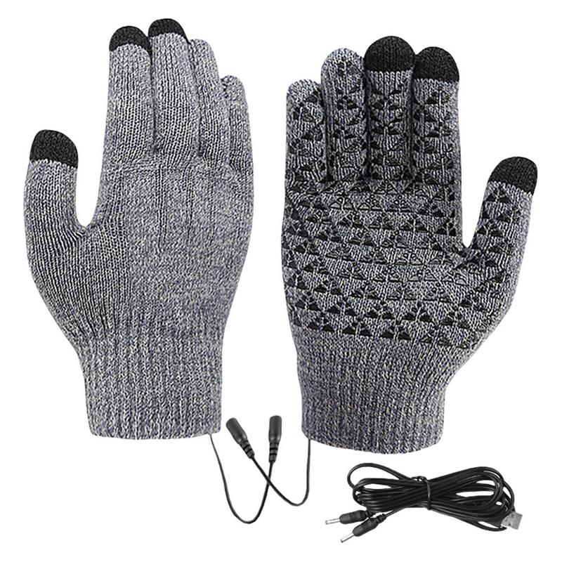 Electric Heated Gloves Touch Screen Outdoor Riding Skiing Mitten USB Heated Gloves for Backpacking Mountaineering Riding Camping