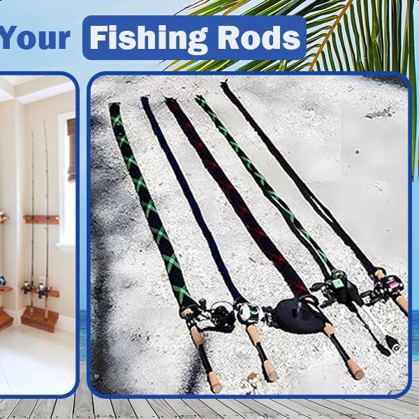 Fishing Rod Sleeve with Lanyard - Fishing Pole Sleeve Fishing Rod Cover for Casting Rod, Sea Fishing Rod, Fly Rod - Braided Mesh Rod Protector Fishing Rod Sock