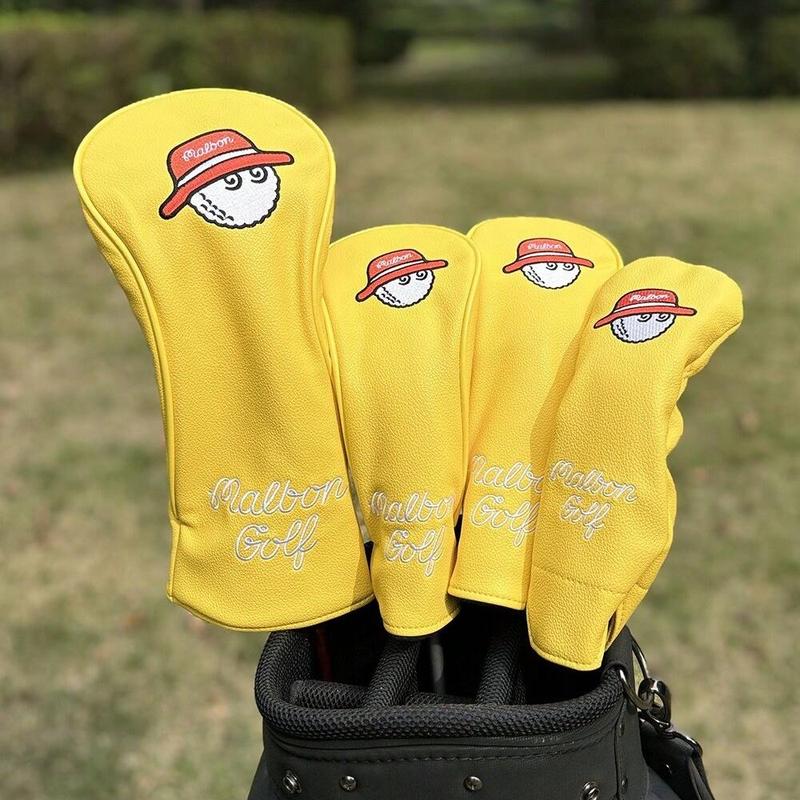 Golf Club Head Cover, Waterproof Pu Leather Golf Club Head Protector, Golf Accessories for Driver & Fairway & Hybrid, Golf Gift for Men & Women