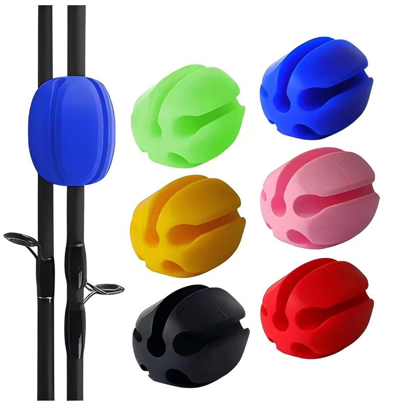 Silicone Fishing Rod Holder Ball, 6 Counts set Lightweight Fishing Tackle Ties for Christmas Gift, Fishing Accessories for Outdoor Fishing