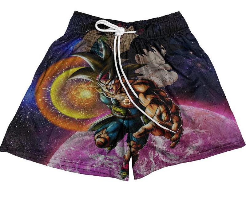 Dragon Ball Bardock Men's Basketball Shorts Workout Sport Knee Pants with Pockets Athletic Sweat Walking Summer Shorts