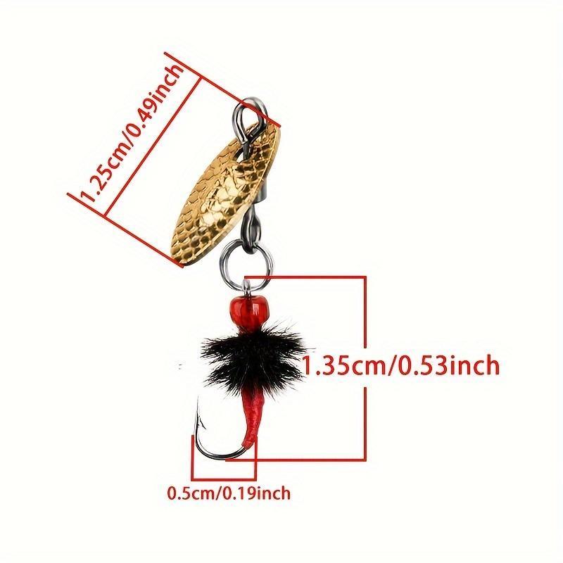 Artificial Fishing Lure with Rotating Hook, 5 Counts Bionic Fly Lure with Feather, Micro Matter Compound Rotating Melon Seed Sequin Lure,  Fishing Supplies