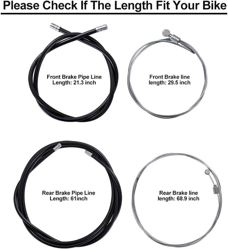 1 Pair Bike Brake Cable, Front and Rear Brake Cable for Mountain Bike, Bike Brake Wire Set for Road Bike and Common Bike