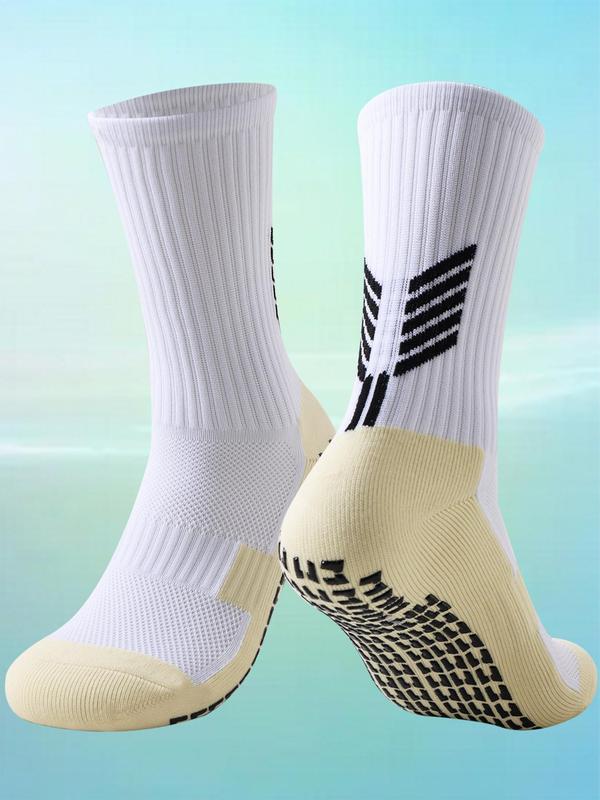 Men's 1 Pair Colorblock Grip Socks, Athletic Socks, Anti Slip Non-slip Gripper Pads for Football Basketball Sports with Grippe, Grip Pads for Grip Sock Soccer Accessories