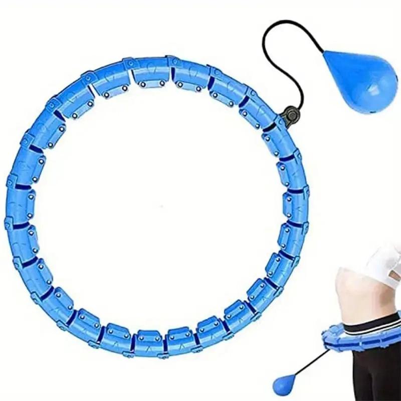 24 Sections Detachable Fitness Hula Hoop Ring, Portable Removable Pilates Ring with Weighted Ball, Workout Equipment for Thin Waist, Weight Loss