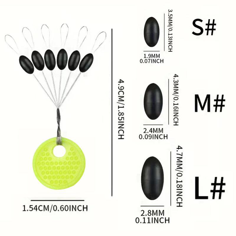 Rubber Silicon Space Bean, 10 Groups Sea Carp Fly Fishing Black Rubber Oval Stopper, Float Fishing Carp Stopper Bobber