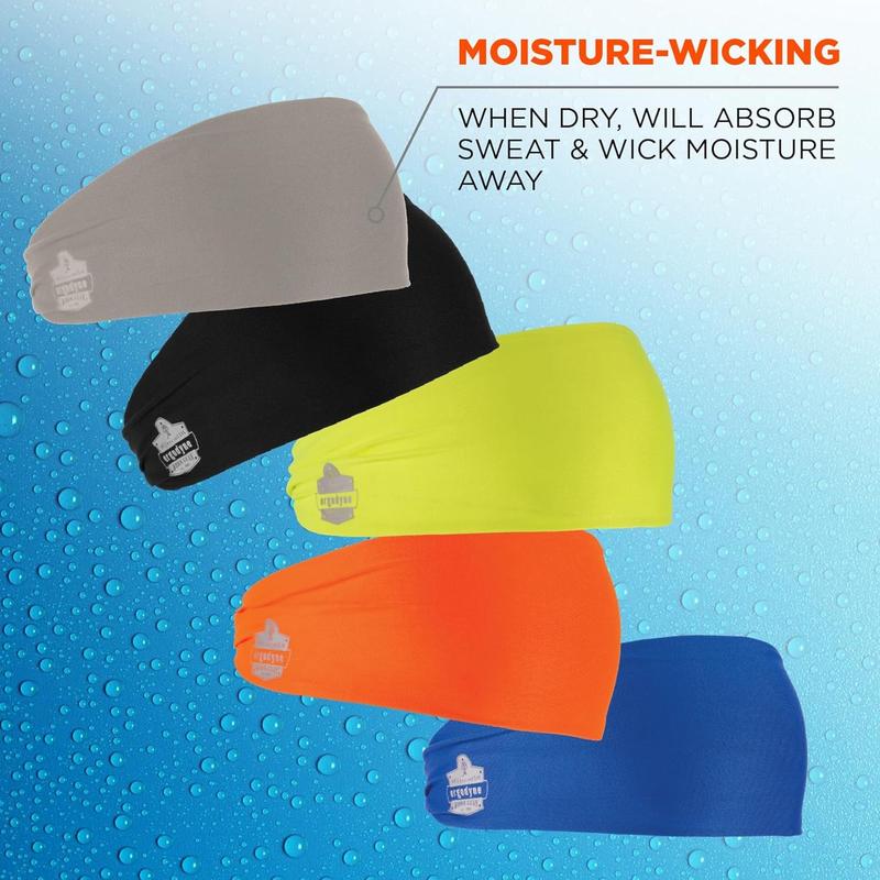 Chill Its 6634 Cooling Headband, Sports Headbands for Men and Women, Moisture Wicking, Orange