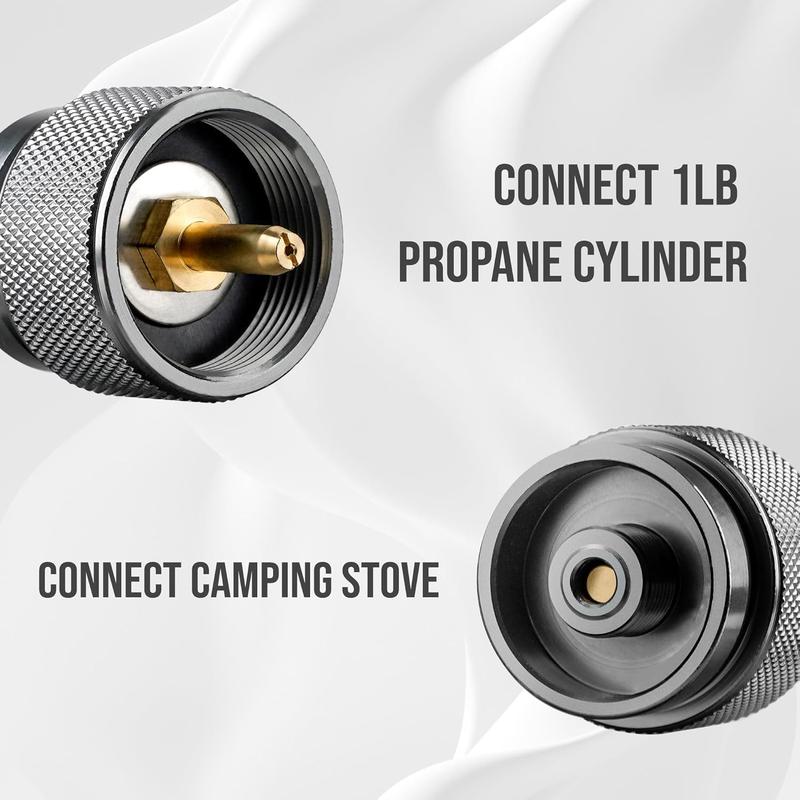 Camping Stove Adapter, Camping Backpacking Stove Convert Connector 1L  Propane Small Tank Input EN417 Lindal Valve Output, Camp  Adapter for  Backpack Hiking