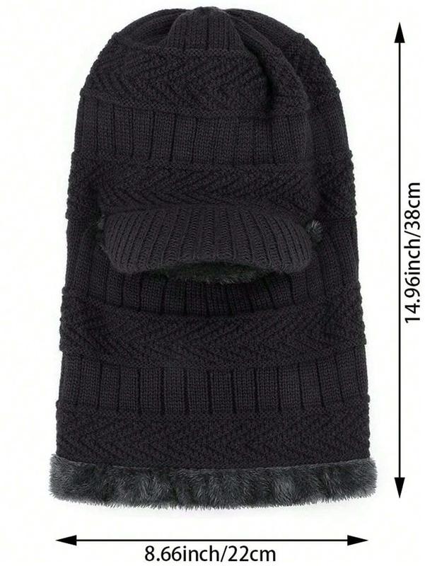 Winter Knitted Balaclava Beanie Hat Warm Cycling Ski Mask, Women Windproof Hood, Balaclavas Heavyweight Thermal Fleece