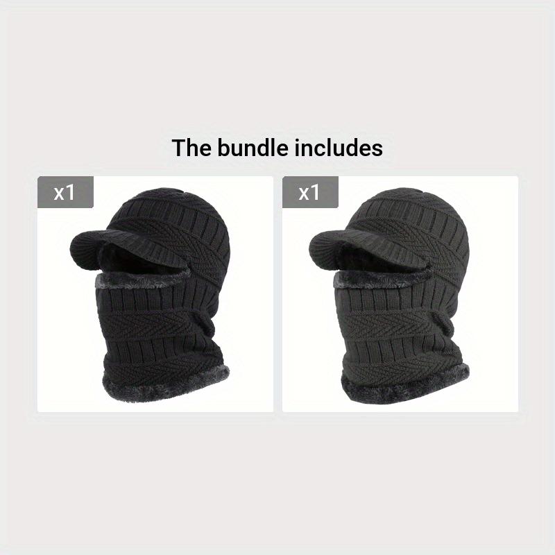 Winter Knitted Balaclava Beanie Hat Warm Cycling Ski Mask, Ear Protection Warm Hat Neck Gaiter