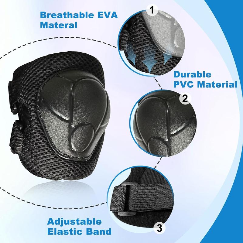 Protective Gear Set Knee Pads Elbow Pads Wrist Guards 3 in 1 for Skating Cycling Bike Rollerblading Scooter Hoverboard