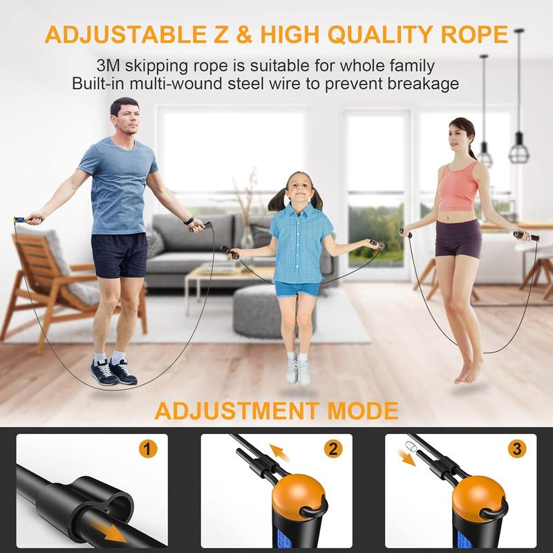 Smart Jump Rope with Weight Lap Time Calorie Record for Fitness Training - Home Exercise Equipment