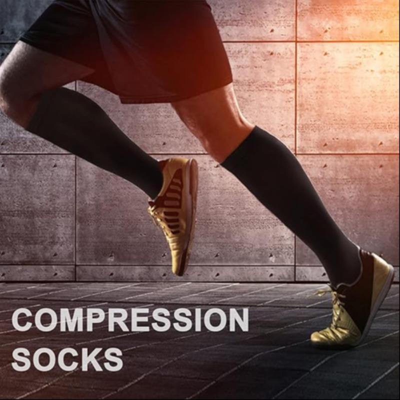 Compression Socks, 4 Pairs Unisex Athletic Socks for Running Flight Travel Cycling, Sports Socks for Men & Women, Christmas Gift