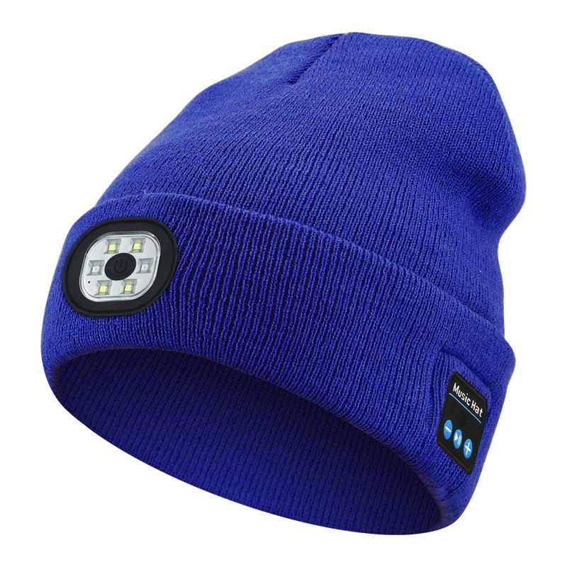 Bluetooth Beanie Hat with Light, Headlamp Cap with Headphones and Built-in Speaker Mic, Gifts for Men Women